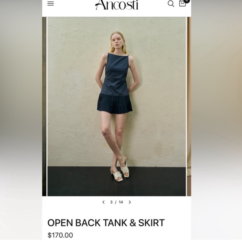 Black Open Back 2 piece set size XS - Picture 2 of 8